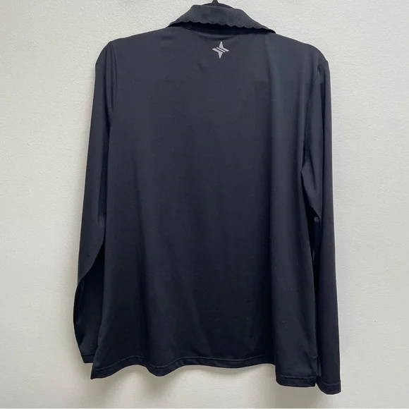 Tuckernuck Tnuck Sport Long Sleeve Caroline Polo Shirt in Black Size XL - Picture 2 of 9
